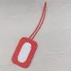 Etiqueta de equipaje cuadrada de silicona multicolor en stock, etiqueta de identificación anti-pérdida para equipaje de mano, personalizable con cordón largo
