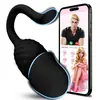 Vibrador com controle remoto por aplicativo, projetado para mulheres, pode ser usado tanto em ambientes internos quanto externos, proporcionando vibrações intensas para uso adulto.