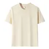 2026 Novo Estilo Unissex 210g Peso Pesado Cor Sólida Algodão Puro Ombro Regular Gola Redonda Camiseta Moda Casual Suporta Impressão de Logo
