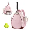 Nova Bolsa de Tênis Feminina Mochila de Tênis Casual com Porta-Copos e Compartimento para Sapatos Bolsa de Raquete de Tênis Acolchoada Bolsa de Pickleball