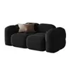 Sofá Doble Pequeño Negro Apartamento Bloque de Tofu Malvavisco Dormitorio Área de Descanso Recepción Salón de Belleza Tienda de Ropa para Mujer