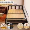 Cama de Ferro para Cochilo de Adulto, Cama de Solteiro Dobrável para Moradia de Aluguel, Cama Simples para Cochilo Doméstico com Estrutura de Ferro Reforçada