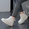 Zapatos de Moda Coreanos Botas de Nieve Impermeables Martin Zapatos de Lluvia con Forro de Felpa de Cocina Zapatos de Agua para Mujer Caña Corta Tacón Plano Zapatos de Goma Resistentes al Aceite