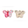 Círculo Duplo Colorido Esmaltado Estampa Animal Borboleta Acessórios de Joia DIY Pingente de Liga Corrente de Celular Chaveiro Charme