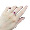 Joyería Mu Jing 2023, nuevo anillo de plata 925 con incrustaciones de hemoglobina de paloma de 5 x 7 mm, diamante de lujo completo para uso diario