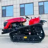 Cultivador Agrícola Multifuncional de Oruga, Rotocultivador Pequeño Diésel de Tracción en las Cuatro Ruedas, Fabricante de Rotocultivador de Doble Propósito Alta Potencia para Agua y Sequía