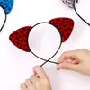 Accesorios coreanos para el cabello: linda diadema con estampado de leopardo y orejas de gato, dulce y súper adorable accesorio para la cabeza de dibujos animados, lindo pasador para selfie, al por mayor de moda