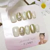 Set de 10 Piezas de Uñas Postizas Hechas a Mano, Pegatinas para Uñas de Nuevo Estilo, Uñas Portátiles con Relieve de Lujo Ligero, Uñas Cortas