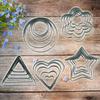 Molde para galletas de acero inoxidable de alta calidad, molde para galletas en forma de corazón, juego de 5 herramientas para hornear