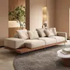 Sofá de madera maciza estilo japonés con estética de madera natural, diseño Wabi-Sabi, lujo ligero, adecuado para hoteles boutique, villas y espacios de diseño; un sofá modular minimalista