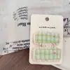 Pinza para el pelo de cuadros de encaje fresco nuevo de Nian Nian, pinza para el pelo, pinza lateral, pinza BB
