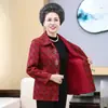 Ropa de otoño e invierno para mediana edad y ancianos, abrigo con solapa bordada para abuela, ropa casual para mujer, ropa para personas mayores de 70 años, top cálido con forro de polar