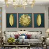 Acessórios de pintura decorativa placa grande de madeira folhas grandes placa para sala de estar placa de mesa folha de bananeira borda dourada placa de pena