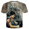 Camiseta informal de manga corta con impresión 3D de la serie Kung Fu para hombre. Nueva camiseta transfronteriza para hombre. Comercio exterior disponible.