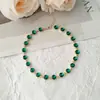 Collar de diamantes de colores nuevo de primavera y verano para mujer, cadena para el cuello de diseño de nicho de alta calidad, todo a juego, exquisita cadena de clavícula de dopamina