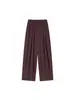 Calça Casual Versátil Feminina de Verão, Fina, Secagem Rápida, Cintura Alta, Modelagem Slim, Caimento Fluido, Tecido Ice Silk, Perna Reta, Comprimento Longo