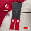 Leggings para Niñas Navidad Año Nuevo Calcetines Rojos Holgados Invierno Felpa Engrosados Elegantes Medias para Niños