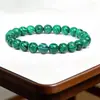 Pulsera de Cristal de 8 mm Pulsera de Piedra Natural Ágata Moda Simple Círculo Único Pulsera Elástica de Perlas Redondas
