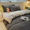Juego de Cama Antiestático de Leche Polar Cuatro Piezas Engrosado Polar Coral Felpa de Doble Cara Funda Nórdica Sábana de Franela Juego de Tres Piezas