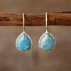 Pendientes de piedra emperador de piedra natural en forma de gota, nuevos y sencillos de alta calidad, ligeros, de lujo, joyería europea y americana al por mayor
