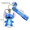 Llavero de Puntada de Alta Calidad Muñeca de Plástico Suave PVC Creativo Lilo y Stitch Colgante para Llave de Coche Regalo