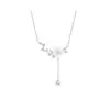 Collar de flor de plata de ley, Collar Flor de Durazno, lujo ligero para mujer, cadena de clavícula niche Nuevo 2024, regalo de moda Qixi para novia