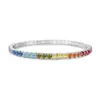 Pulsera de Plata 925 Europea y Americana Transfronteriza Moda Femenina Color Todas las Combinaciones Cadena de Tenis para Niñas Zirconia Incrustada Plata Joyería de Mano 3MM