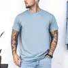 [Camiseta de Algodón Talla Europea] Nueva Camiseta Cultural de Estilo Europeo y Americano de Peso Pesado, Cuello Redondo, Color Liso, para Hombres y Mujeres, Camiseta Casual de Manga Corta, Verde Militar