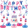Banner de Fiesta Temático Nuevo Océano Transfronterizo, Bandera, Topper para Pastel de Cumpleaños, Set de Guirnaldas Espirales al por Mayor