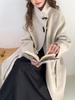 Abrigo de Lana de Doble Faz de Alta Gama Otoño e Invierno 2025 Abrigo Largo con Cuello Alto Estilo Hepburn para Mujer