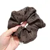 Nuevas scrunchies de lunares y estampado de leopardo, estilo simple, scrunchies retro, cintas para el cabello, accesorios para moños, adornos para el cabello