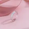 Anel de Prata S925 com Textura Irregular Novo Estilo Anel Aberto Martelado de Prata Unissex Versátil Design de Nicho Atacado