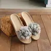 Novas Chinelos de Casa Prontos para Usar com Solado Grosso para Primavera e Verão, Chinelos Respiráveis de Algodão e Linho para Interior, Chinelos de Linho com Flores para Mulheres