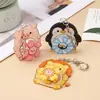 Chaveiro Acrílico Giratório Pingente de Desenho Animado Fofo Série de Animais Pingente de Mochila Decoração de Chaveiro Pequeno Presente