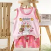 Traje de Chaleco para Niños Verano Algodón Puro Nuevo Ropa de Shorts para Niñas Traje sin Mangas para Bebé Estilo Coreano Ropa para Niños
