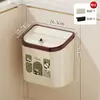 Lixeira de Cozinha, Montada na Parede, Grande Capacidade, Modelo Novo, Design Flexível para Lixo de Cozinha, Armazenamento para Banheiro, com Tampa