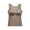 Camisole de Malha Cetim com Recorte Profundo em V e Alças Largas para Mulheres com Bojos, Sem Costura, Verão Ajustada ao Corpo, Lingerie Fina