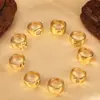 Joyería europea y americana moda creativa anillo de 26 letras inglesas dorado apertura ajustable anillo de temperamento para dama