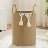Cesta de Roupas Sujas de Corda de Algodão Transfronteiriça Tecida Portátil Balde de Armazenamento Cesta de Armazenamento Brinquedo Cesta de Armazenamento Familiar Armazenamento Dropshipping