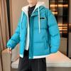 Otoño e invierno nueva chaqueta acolchada de algodón para parejas, estilo dos piezas falsas con capucha, gruesa, cálida, acolchada de algodón A108-3 MD9999