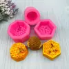 Molde de Silicona de Panal Tridimensional DIY Hecho a Mano para Velas Aromáticas, Jabón, Decoración Linda de Abeja para Postres