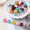 Cuentas Acrílicas Bicolor Nube Niebla Gradiente Cuadradas con Agujeros Diagonales Accesorios para Colgantes de Pulseras DIY Venta al por Mayor