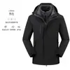 Jaqueta Três em Um Destacável para Uso Externo no Inverno, à Prova de Vento e Impermeável, com Logo Estampado, Quente, Atacado