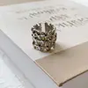 Anillo de Malla Ancha Tejida Nuevo Europeo y Americano Moda Unisex Personalidad Tendencia Ins Diseño Creativo Anillo de Plata S925