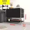 Estantería de suelo minimalista negra estilo japonés con puerta abatible para revistas, estante de exhibición nórdico, estante para sala de estar Bauhaus