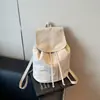 Mochila Coreana de Color Puro Diseño de Nicho Versátil para Viajes Diarios Bolsa con Cordón Mochila Escolar para Estudiantes Mochila para Viajes al Aire Libre