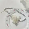 Acessórios de Pescoço Retrô Francês Atmosfera Flor Pérola Chiffon Design de Colar Corrente de Clavícula de Fada