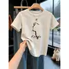 Camiseta Feminina Preta Manga Curta Ombro Normal Estilo Coreano 2026 Nova Moda Estilosa Versátil Camada Base Algodão Puro Verão