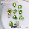 Arte de Uñas Cristal Corazón de Durazno Torcido Diamante Fondo Puntiagudo Joyería Grande y Pequeña Celebridad de Internet Caliente Corazón Super Flash Uñas Diamante Corazón Torcido Venta al por Mayor