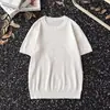 Suéter Masculino Tricô de Fio Grosso Estilo Retrô Americano Gola Henley Clássica Casual Tendência Tricotado Manga Curta